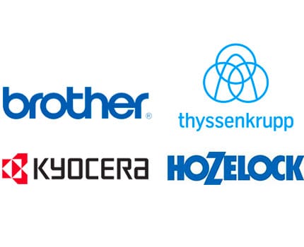 Graphic - Client Logos for Brother, Kyocera, Hozelock, Thyssenkrupp